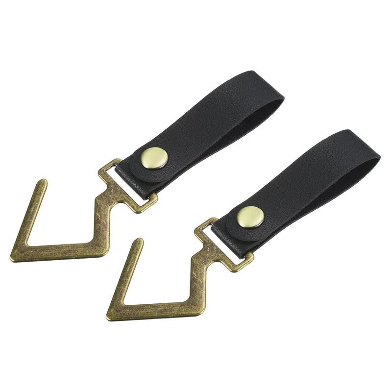 PU Leather S Shelf Hooks Camping Hook Hanger Metal Outdoor Accessories for Hanging Utensils