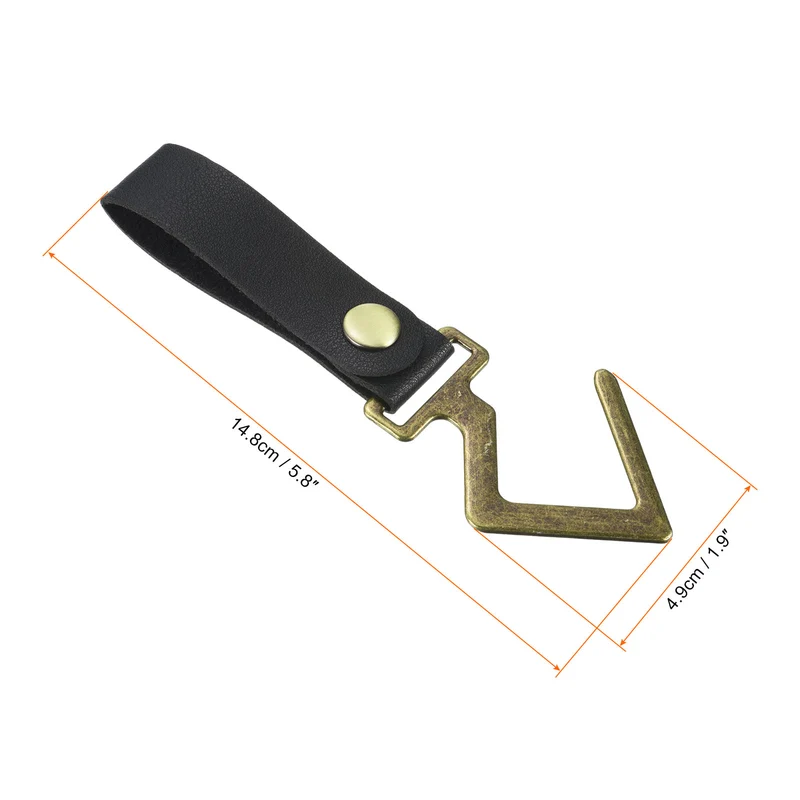 PU Leather S Shelf Hooks Camping Hook Hanger Metal Outdoor Accessories for Hanging Utensils