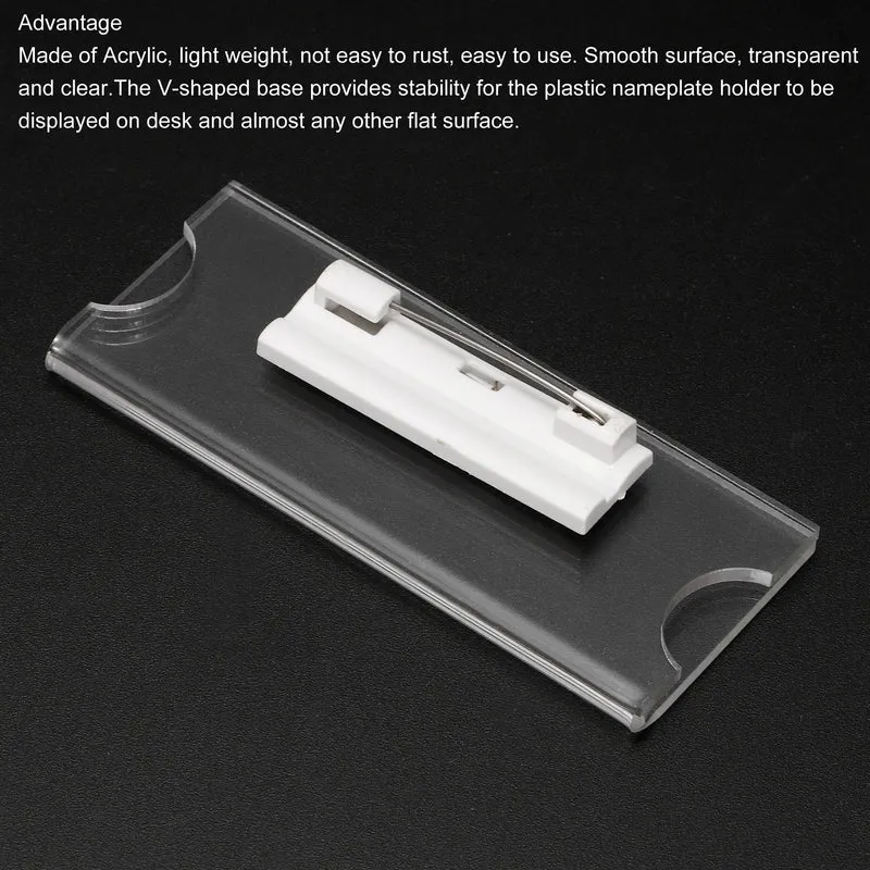 Name Tags Kit Acrylic Name Badge Holders, Clear Label Holders