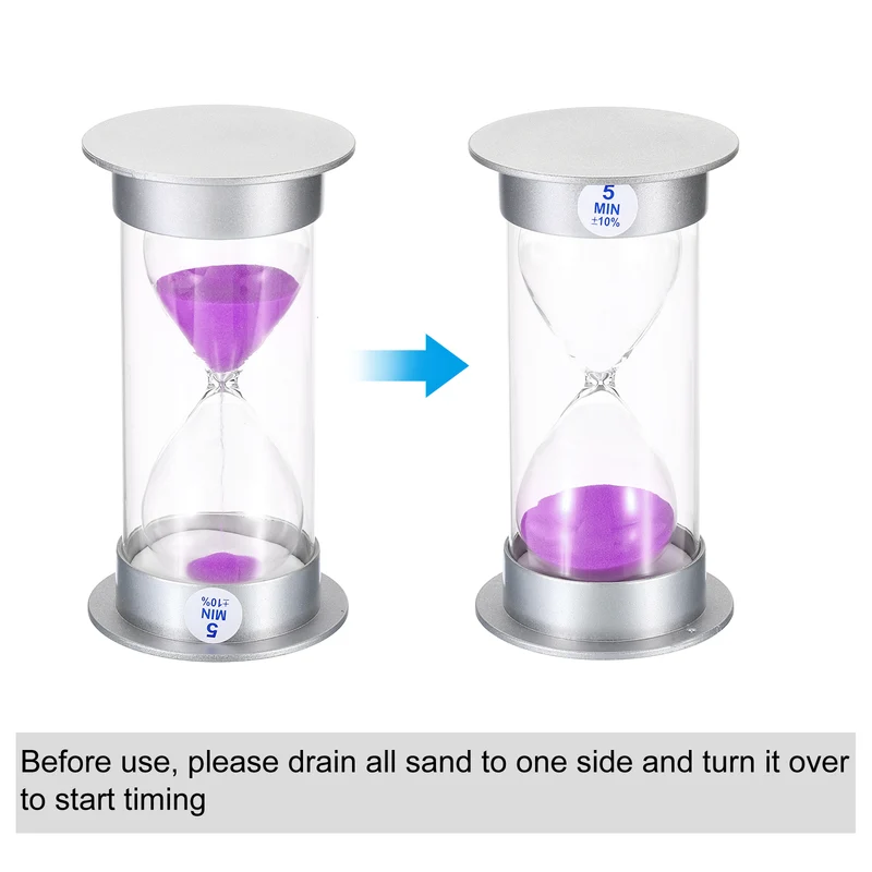 Sand Timer, Sandy Clock Plastic Cover Count Down Sand Glass for Game