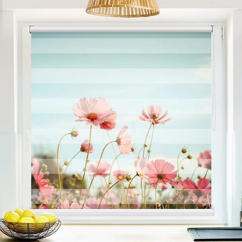 Klemmfix Doppelrollo "Blumenwiese" | Klemm Doppelrollo