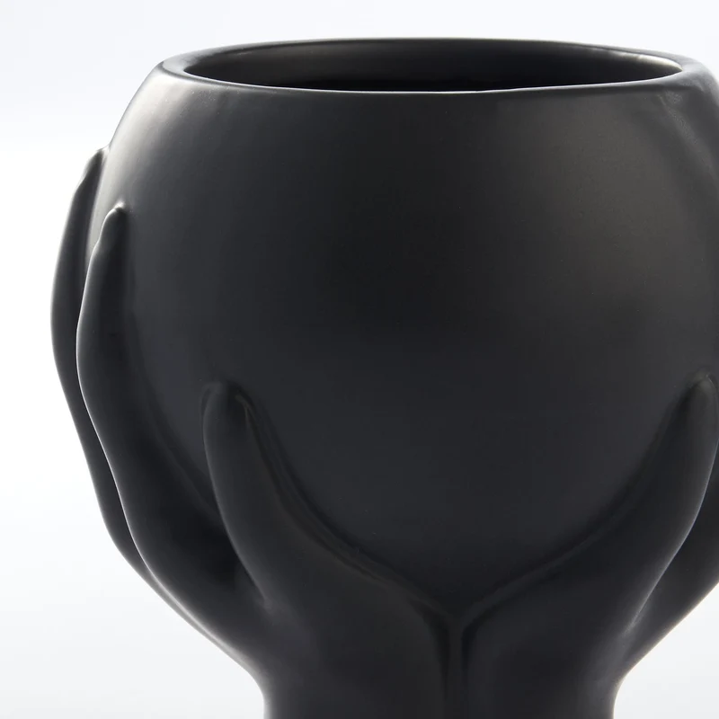 Haniya Topf H16,5 cm. schwarz