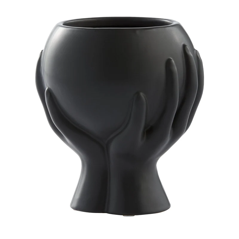 Haniya Topf H16,5 cm. schwarz