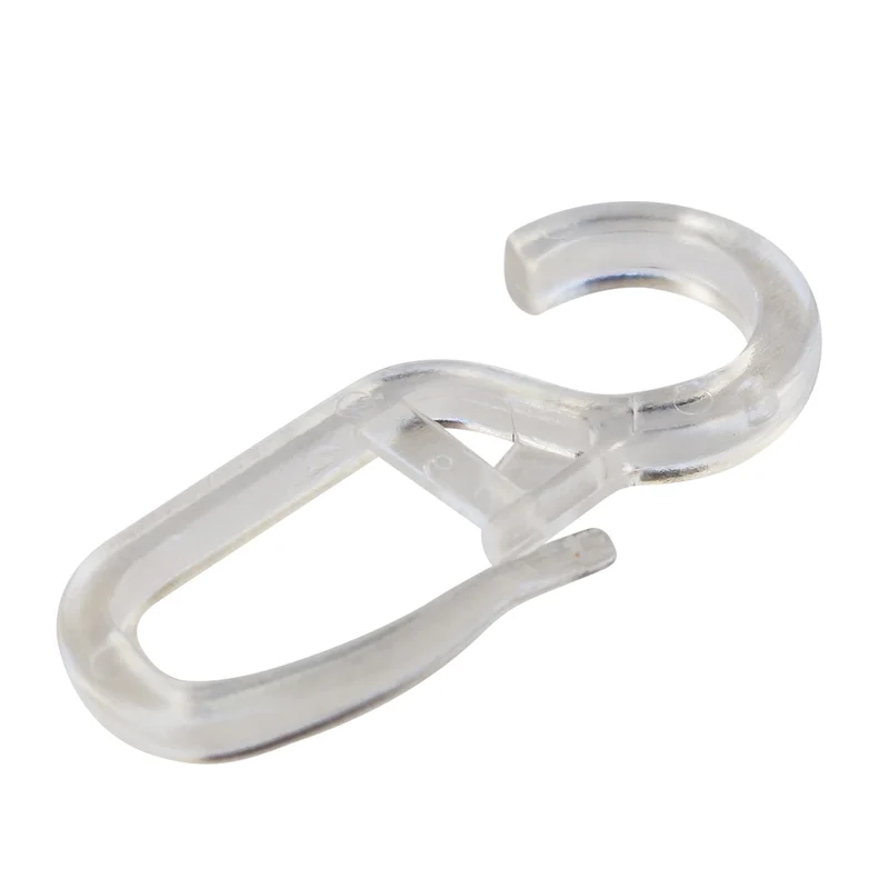 100 Überklipshaken 10mm glasklar - Faltenlegehaken für Gardinenringe