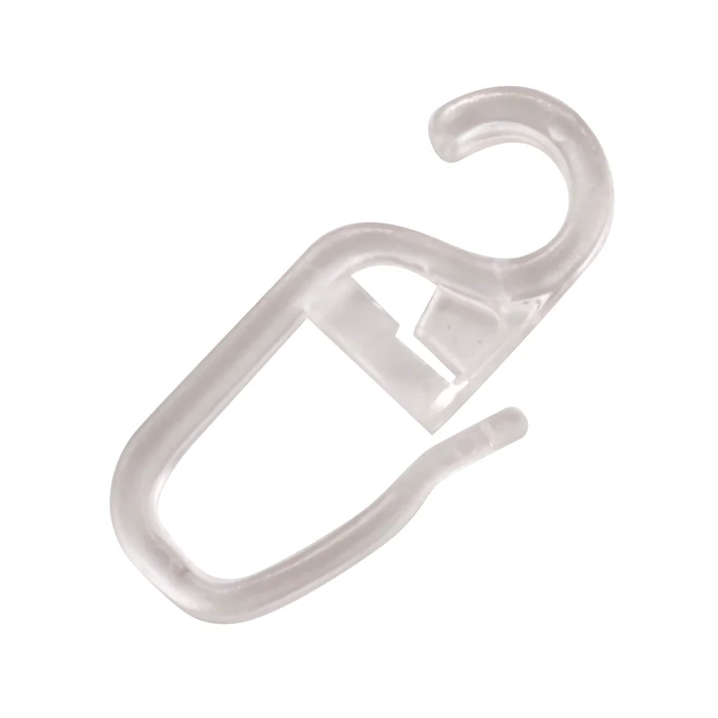 100 Überklipshaken 6mm glasklar - Faltenlegehaken für Gardinenringe