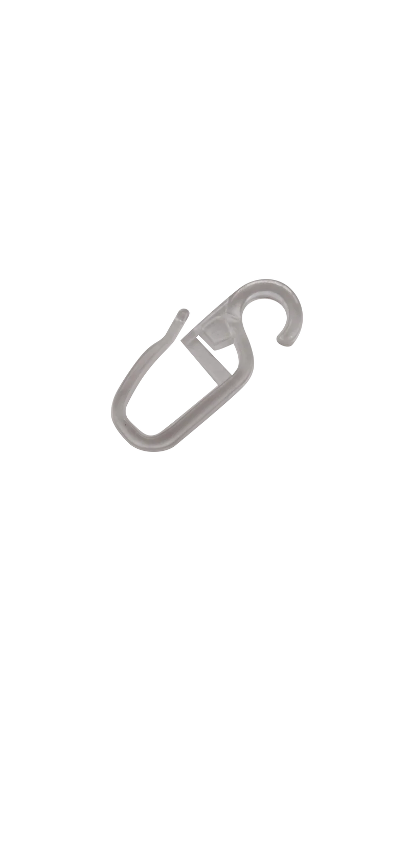 100 Überklipshaken 6mm glasklar - Faltenlegehaken für Gardinenringe