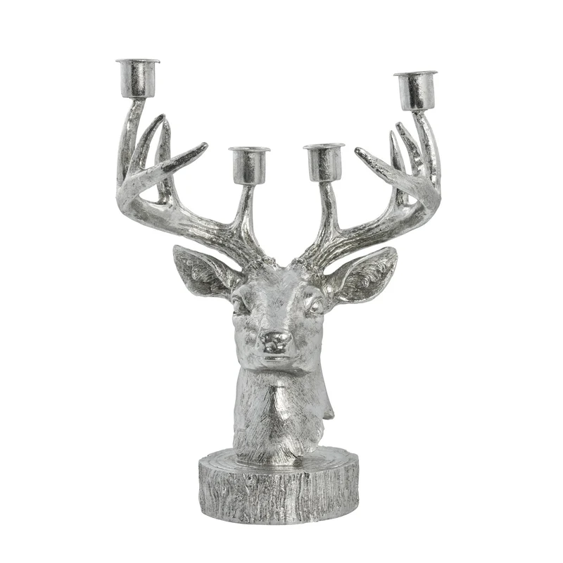 Serafina Adventskerzenhalter Reh antik silber