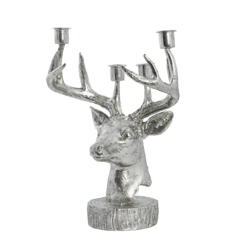 Serafina Adventskerzenhalter Reh antik silber