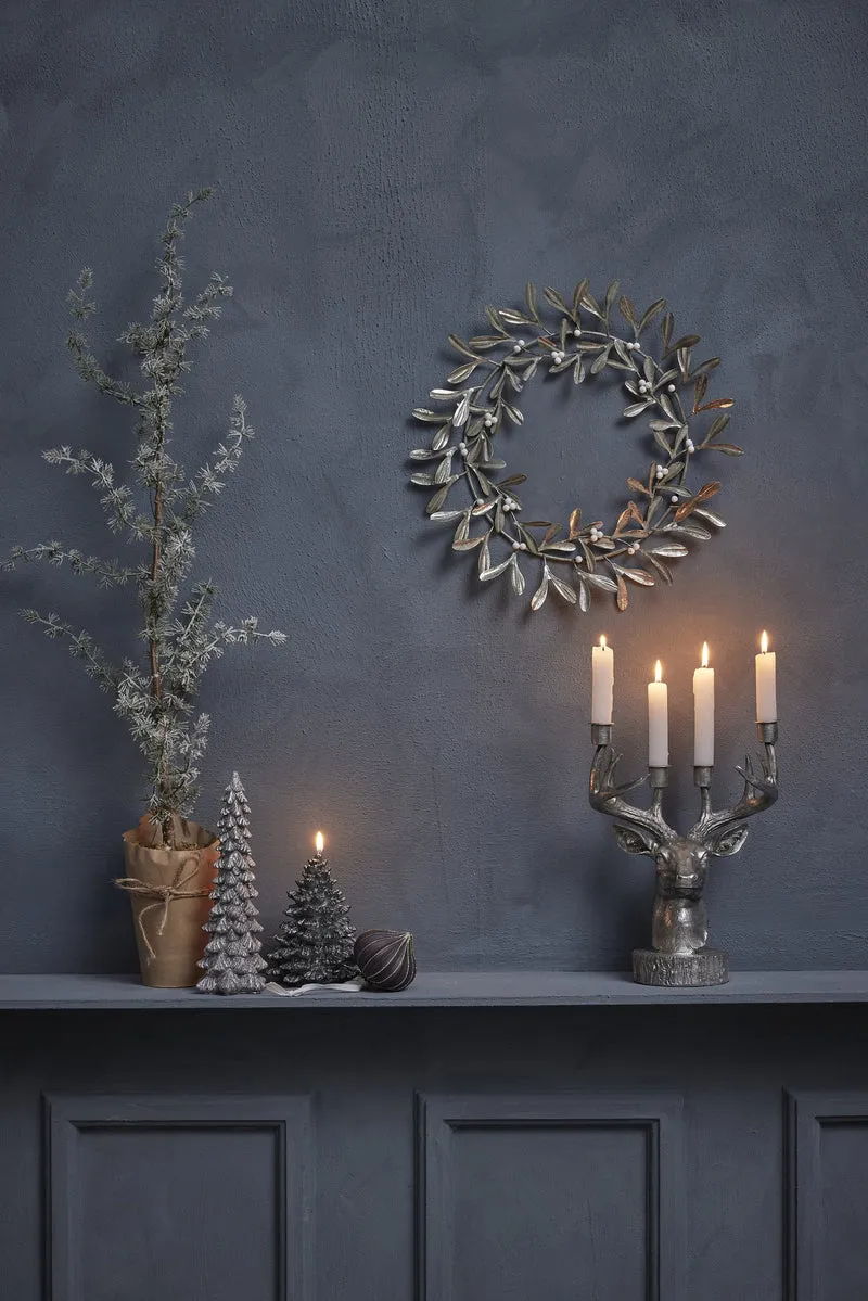 Serafina Adventskerzenhalter Reh antik silber