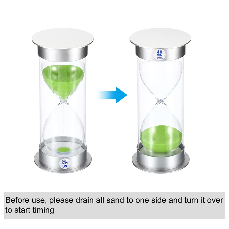 Sand Timer, Sandy Clock with Plastic Cover Count Down Sand Glass for Kitchen, Party