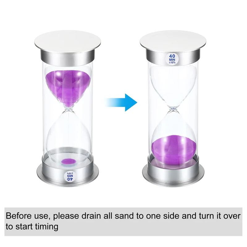 Sand Timer, Sandy Clock with Plastic Cover Count Down Sand Glass for Kitchen, Party