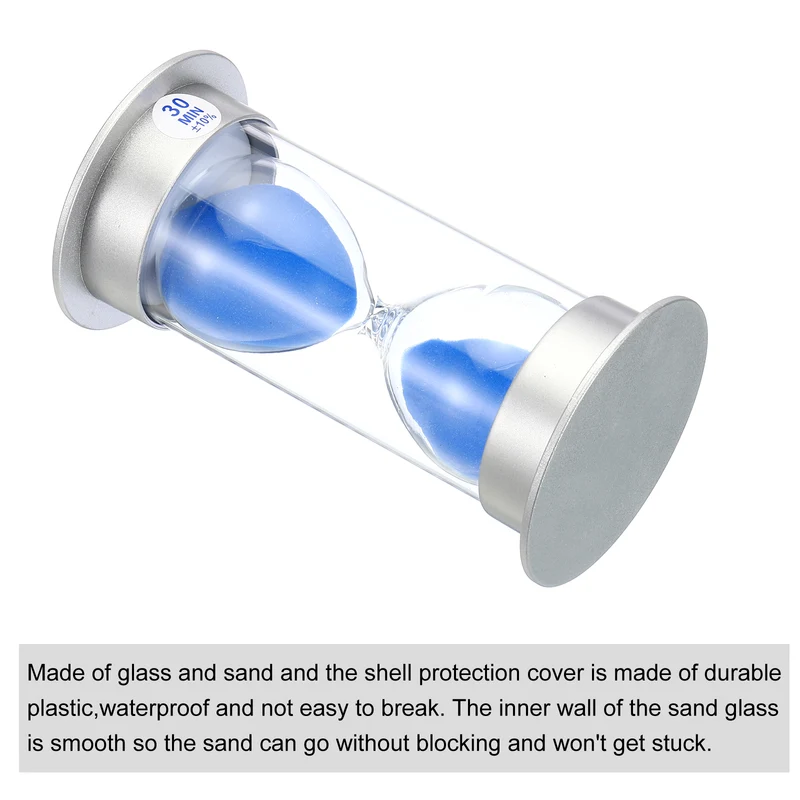Sand Timer, Sandy Clock with Plastic Cover Count Down Sand Glass