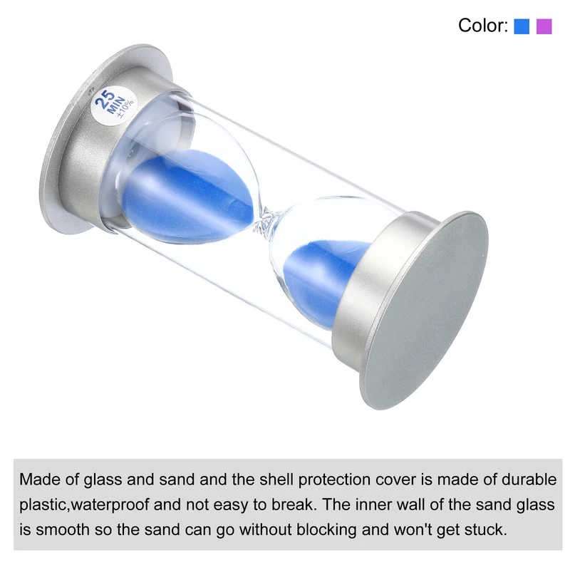 Sand Timer, Sandy Clock with Plastic Cover Count Down Sand Glass for Games