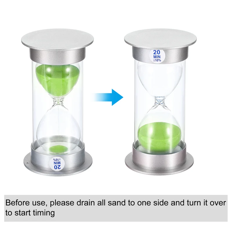 Sand Timer, Sandy Clock with Plastic Cover Count Down Sand Glass for Games, Kitchen, Party