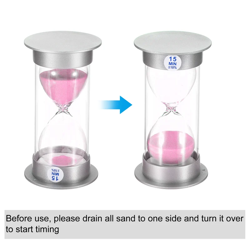 Sand Timer, Sandy Clock with Plastic Cover Count Down Sand Glass for Games, Kitchen, Party Favors DIY