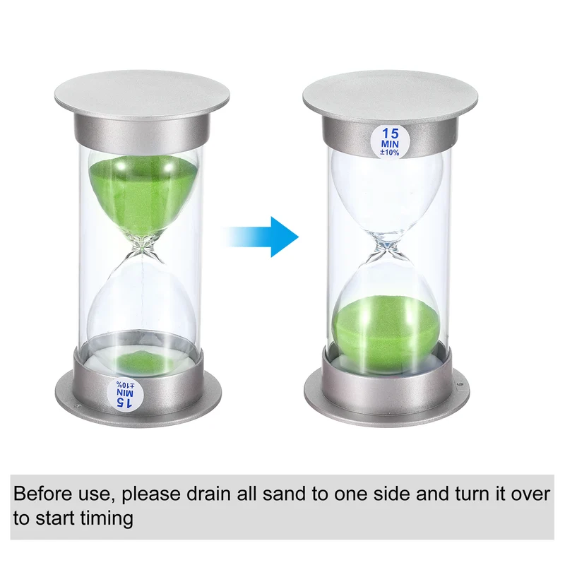 Sand Timer, Sandy Clock with Plastic Cover Count Down Sand Glass for Games, Kitchen, Party Favors DIY