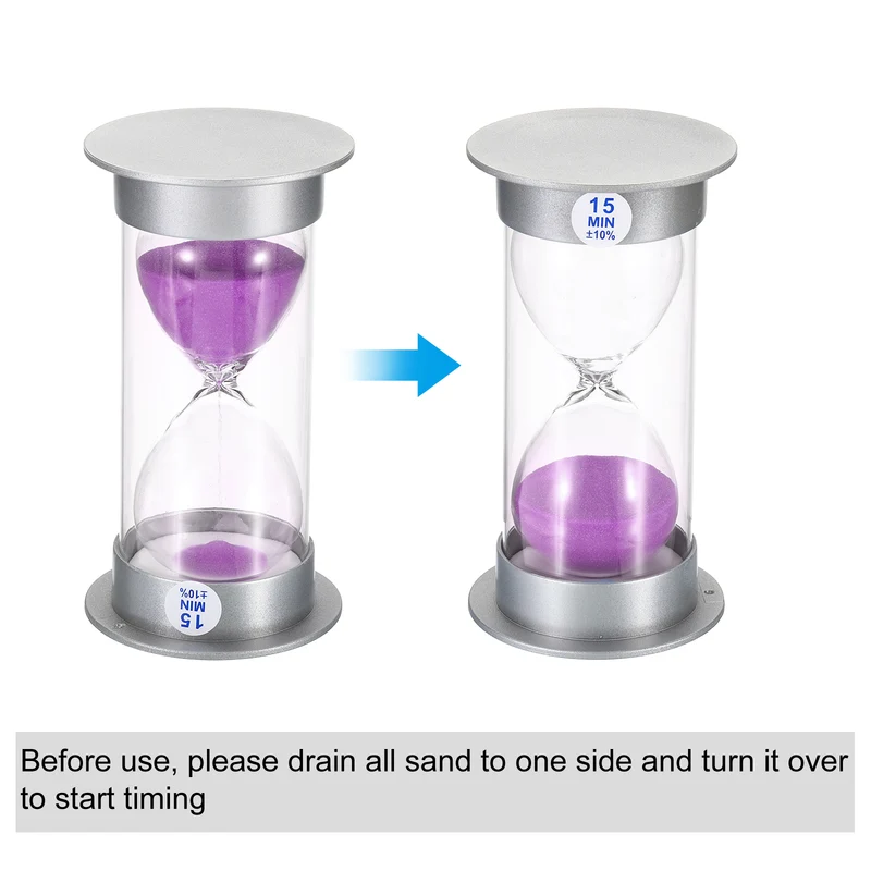 Sand Timer, Sandy Clock with Plastic Cover Count Down Sand Glass for Games, Kitchen, Party Favors DIY
