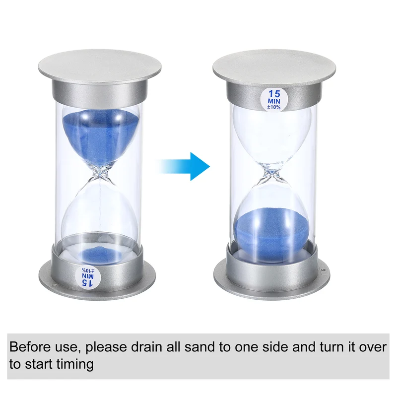 Sand Timer, Sandy Clock with Plastic Cover Count Down Sand Glass for Games, Kitchen, Party Favors DIY