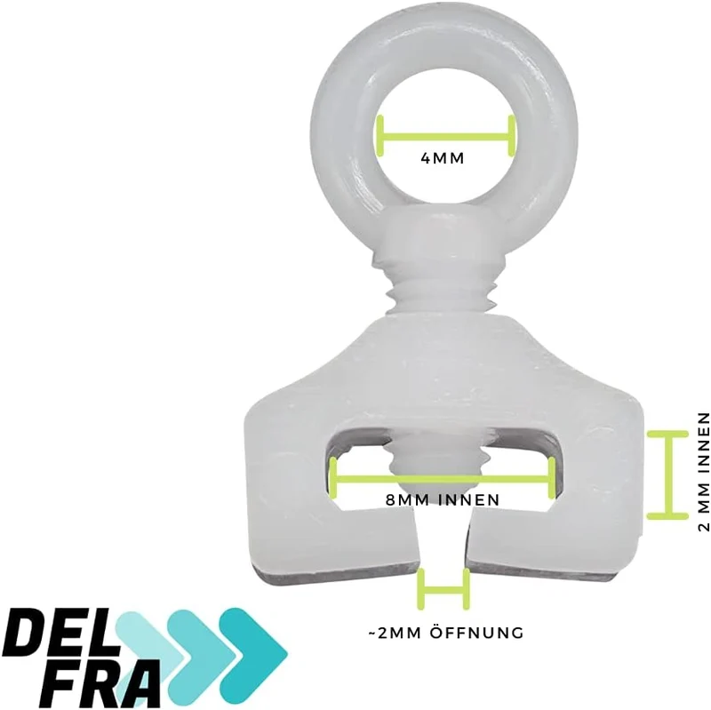 DELFRA 10 T-Feststeller für T-Schienen - Farbe weiss