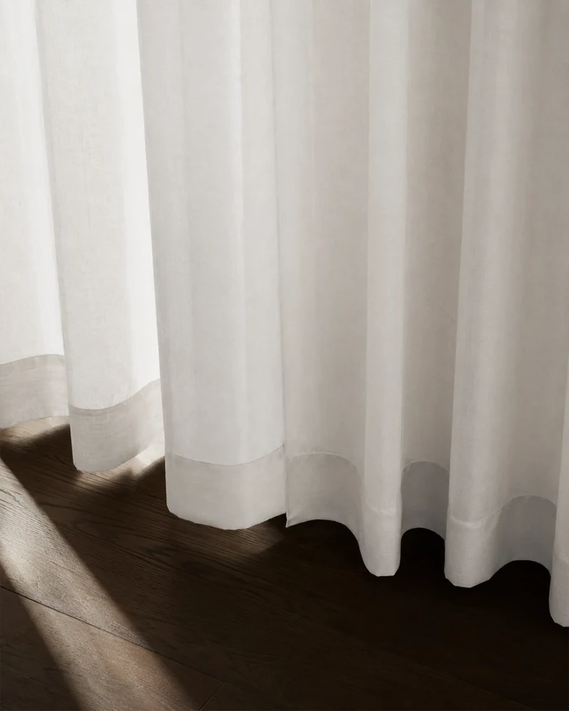 Yarn Sheer Ripple Fold Custom Curtains With Track