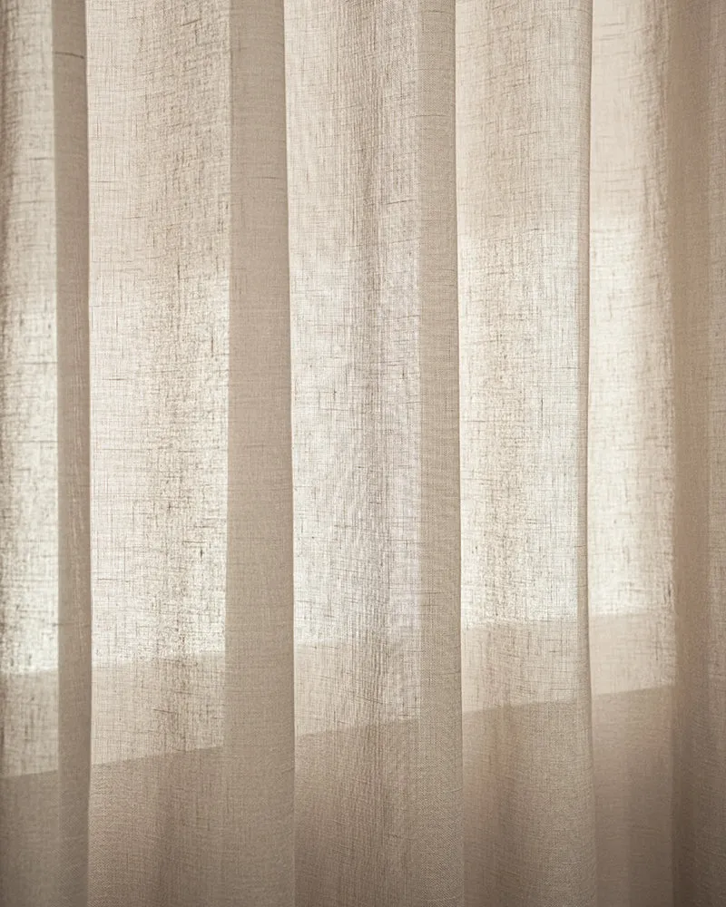 Yarn Sheer Ripple Fold Custom Curtains With Track
