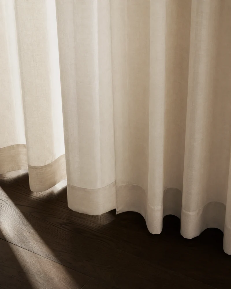 Yarn Sheer Ripple Fold Custom Curtains With Track