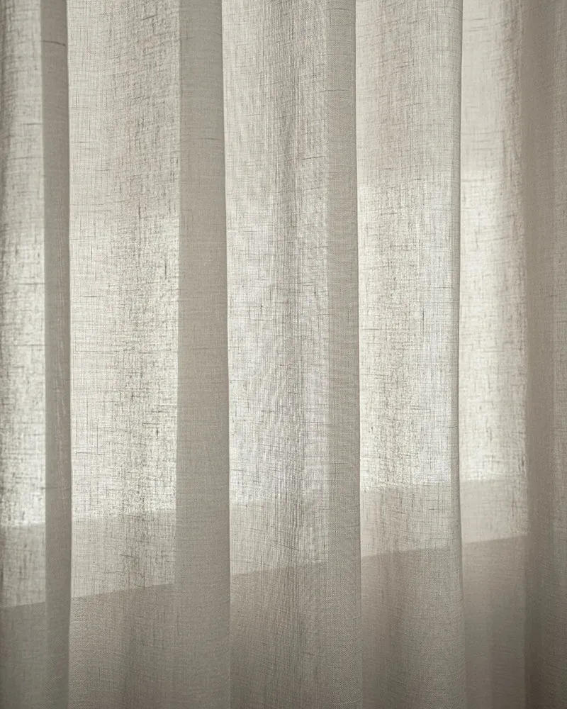 Yarn Sheer Ripple Fold Custom Curtains With Track