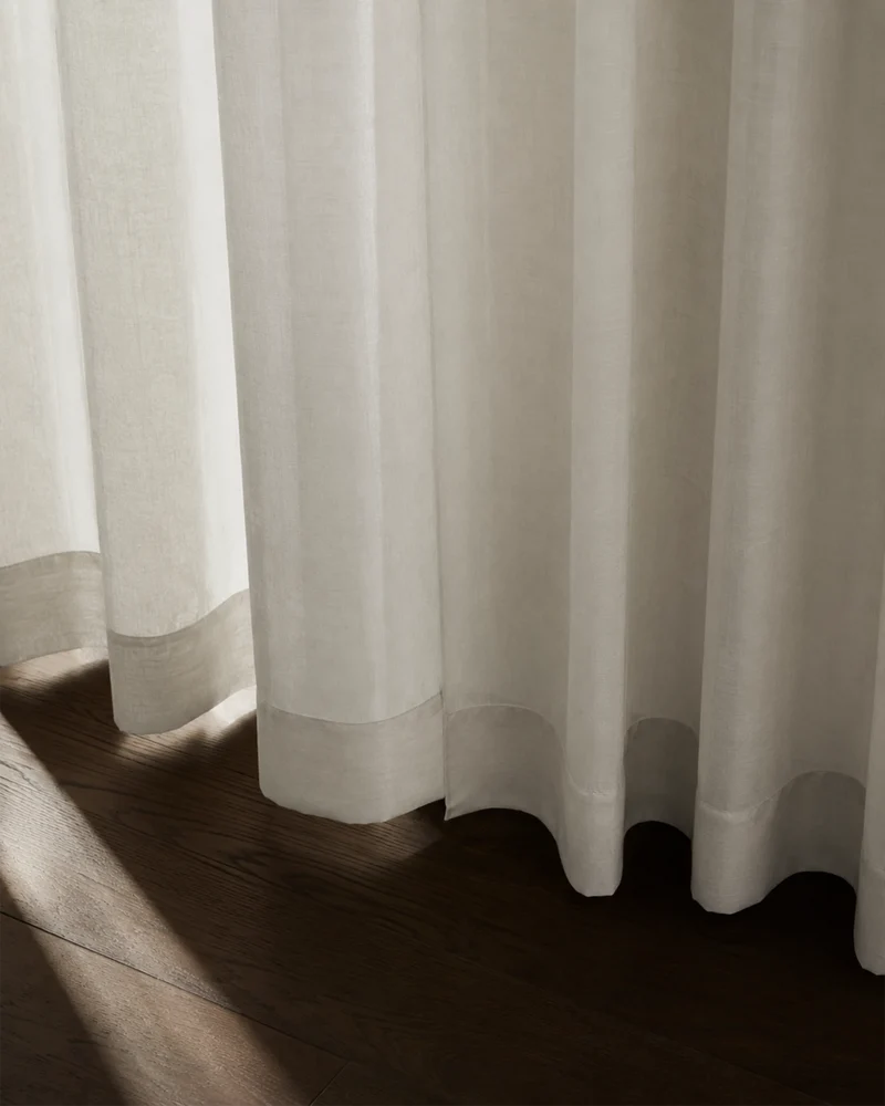 Yarn Sheer Ripple Fold Custom Curtains With Track
