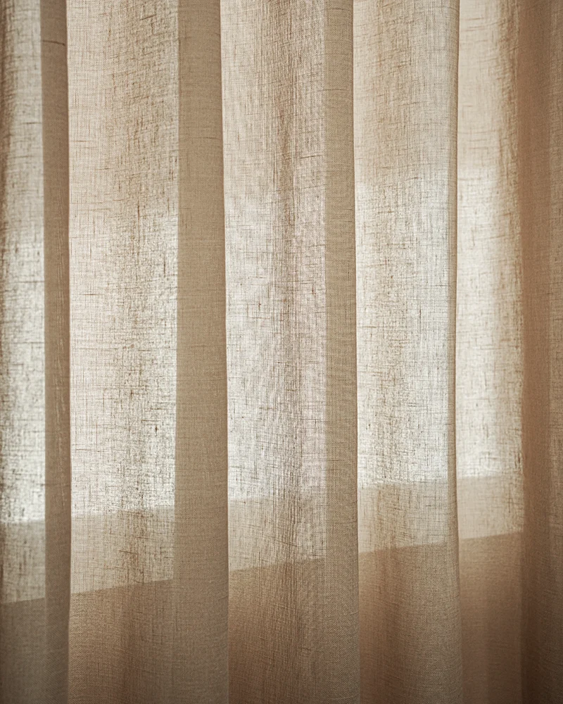 Yarn Sheer Ripple Fold Custom Curtains With Track