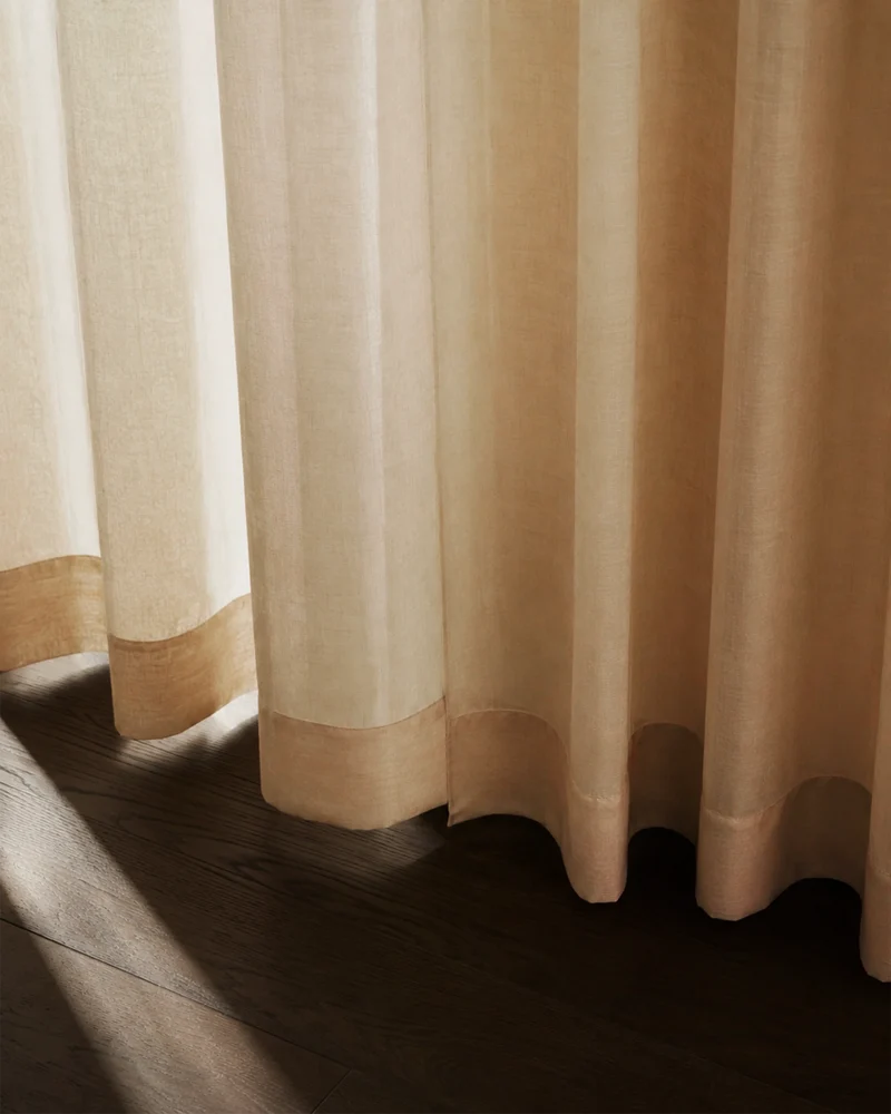Yarn Sheer Ripple Fold Custom Curtains With Track