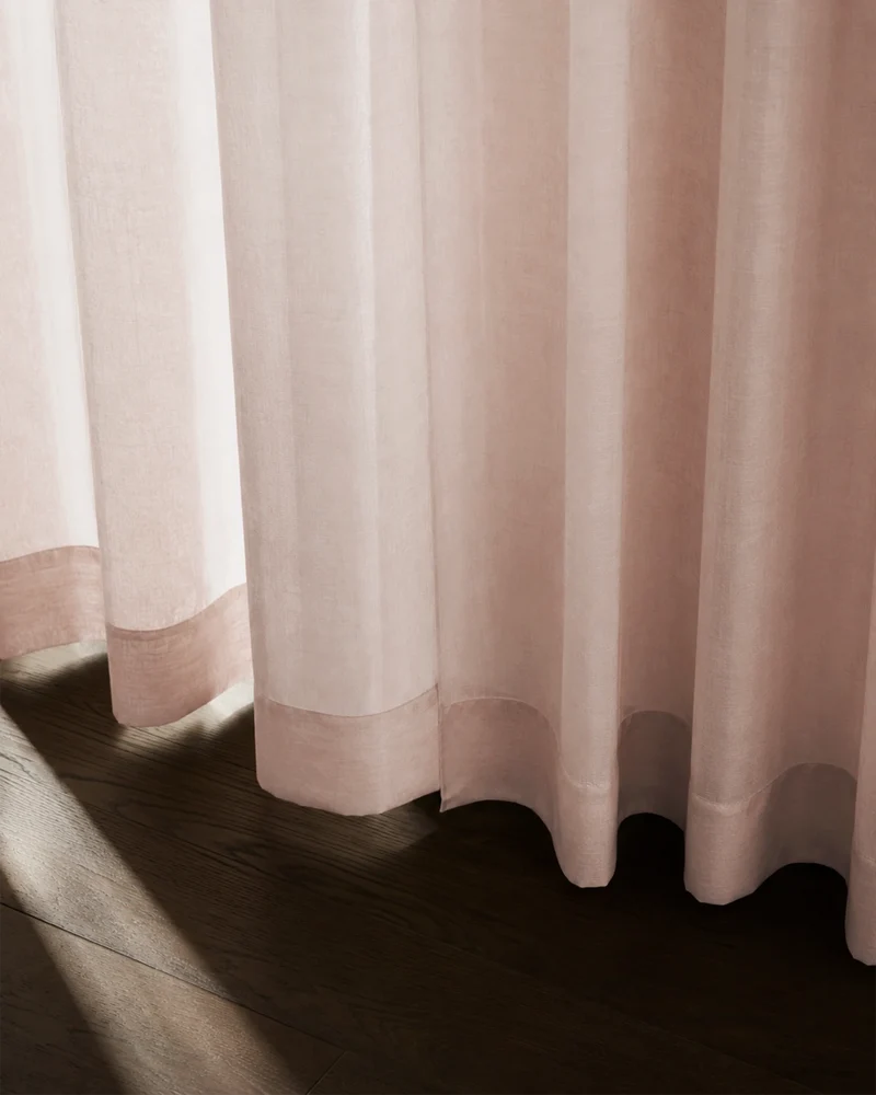 Yarn Sheer Ripple Fold Custom Curtains With Track