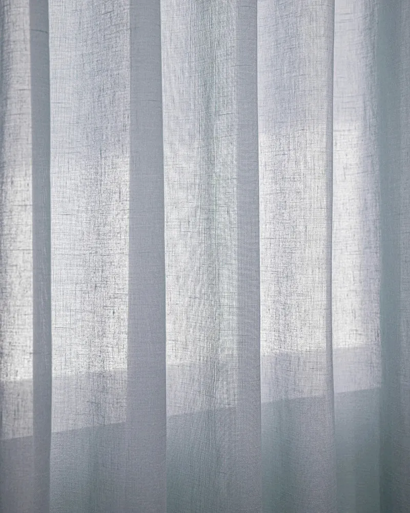 Yarn Sheer Ripple Fold Custom Curtains With Track