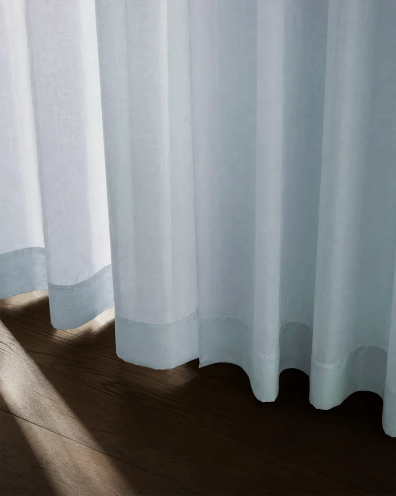 Yarn Sheer Ripple Fold Custom Curtains With Track