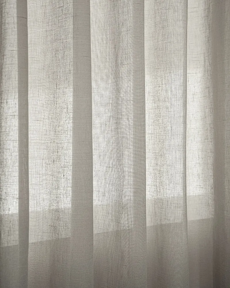 Yarn Sheer Ripple Fold Custom Curtains With Track