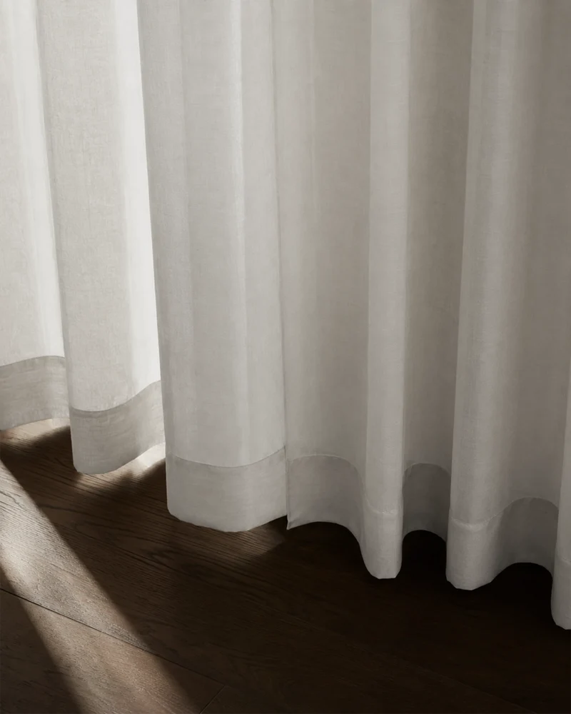 Yarn Sheer Ripple Fold Custom Curtains With Track
