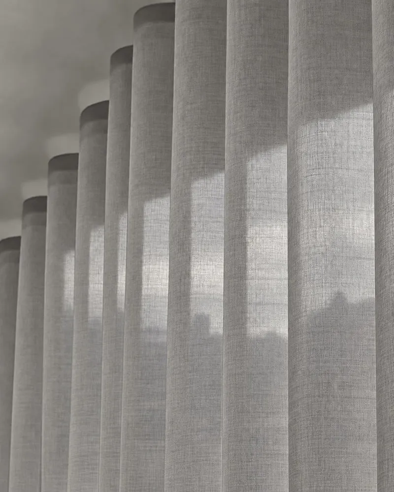 Yarn Sheer Ripple Fold Custom Curtains With Track