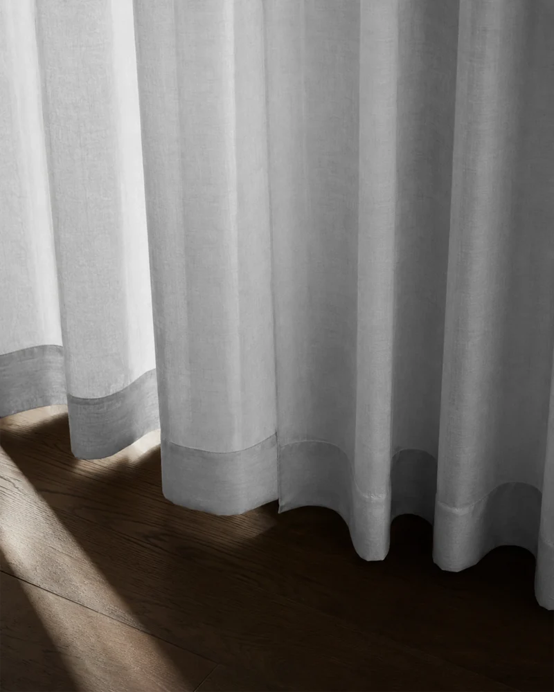 Yarn Sheer Ripple Fold Custom Curtains With Track