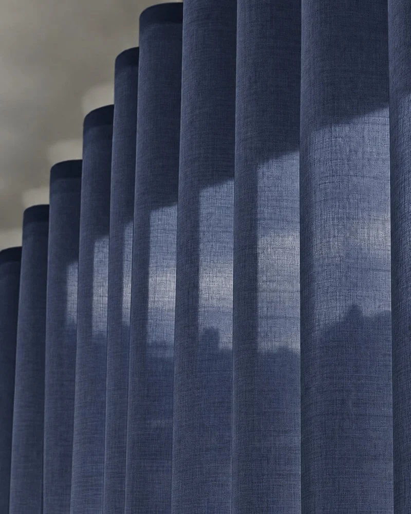 Yarn Sheer Ripple Fold Custom Curtains With Track