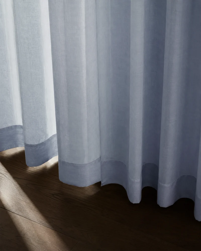 Yarn Sheer Ripple Fold Custom Curtains With Track