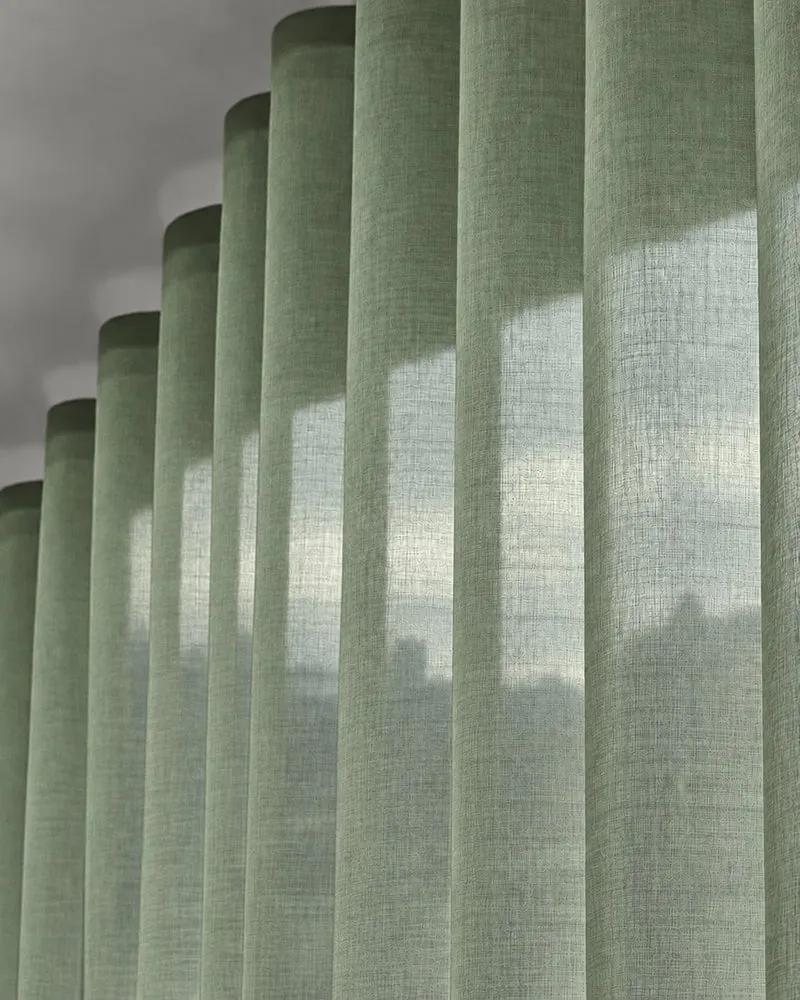 Yarn Sheer Ripple Fold Custom Curtains With Track
