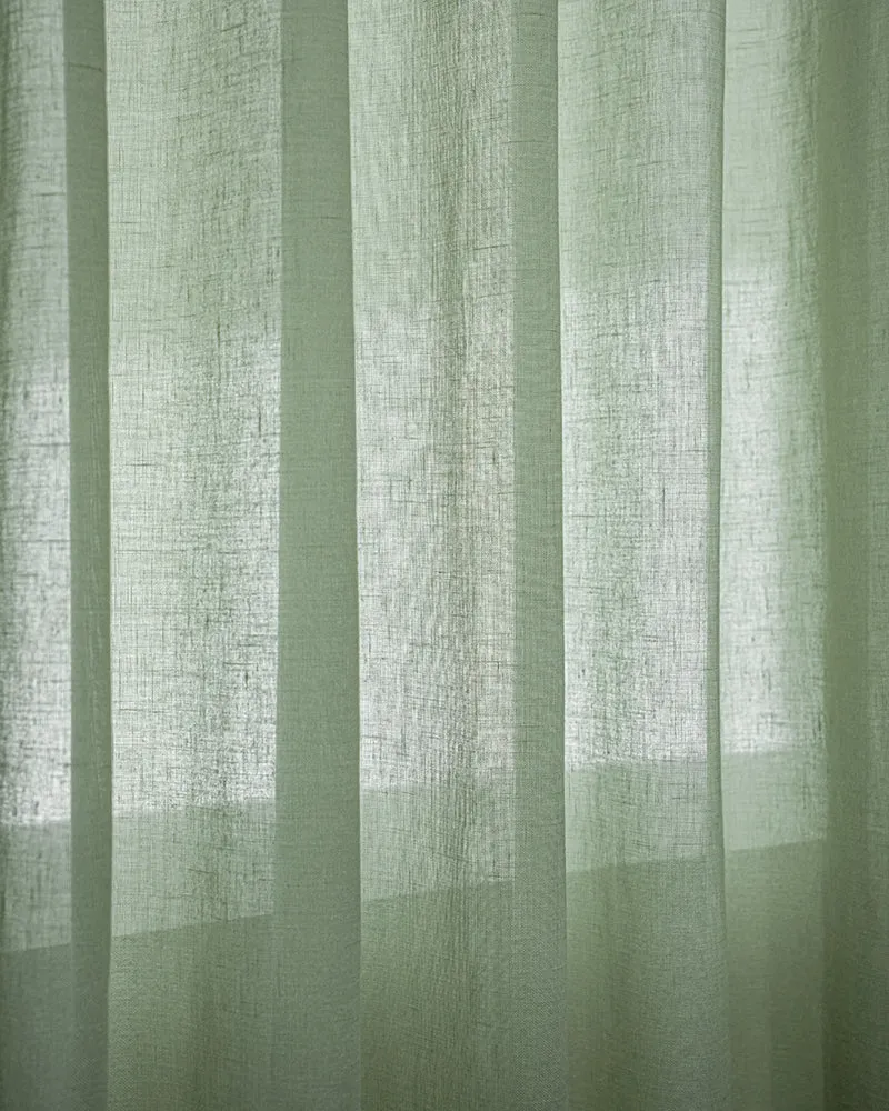 Yarn Sheer Ripple Fold Custom Curtains With Track