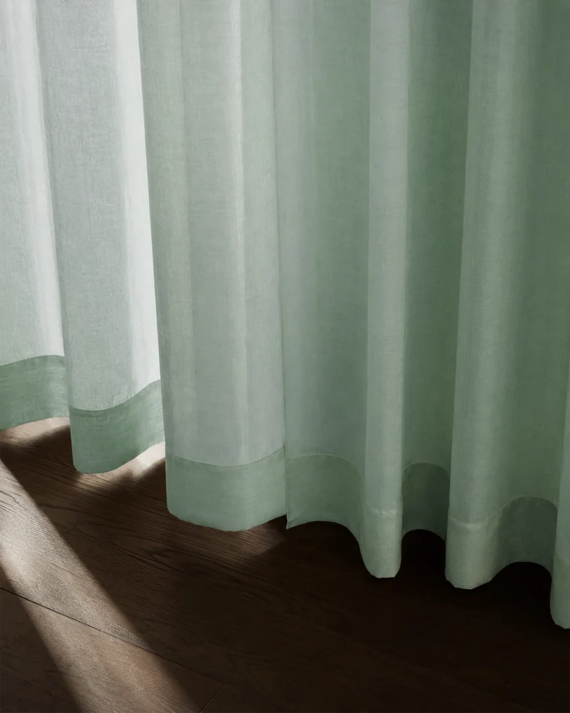 Yarn Sheer Ripple Fold Custom Curtains With Track