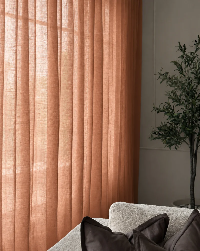 Yarn Sheer Ripple Fold Custom Curtains With Track