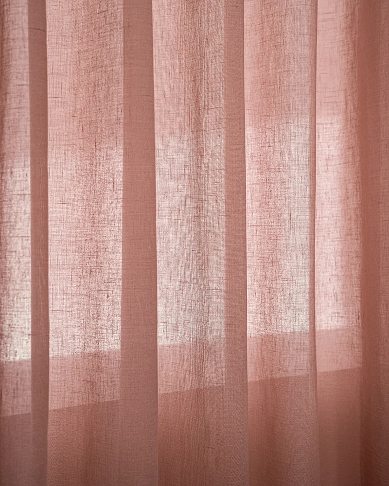 Yarn Sheer Ripple Fold Custom Curtains With Track
