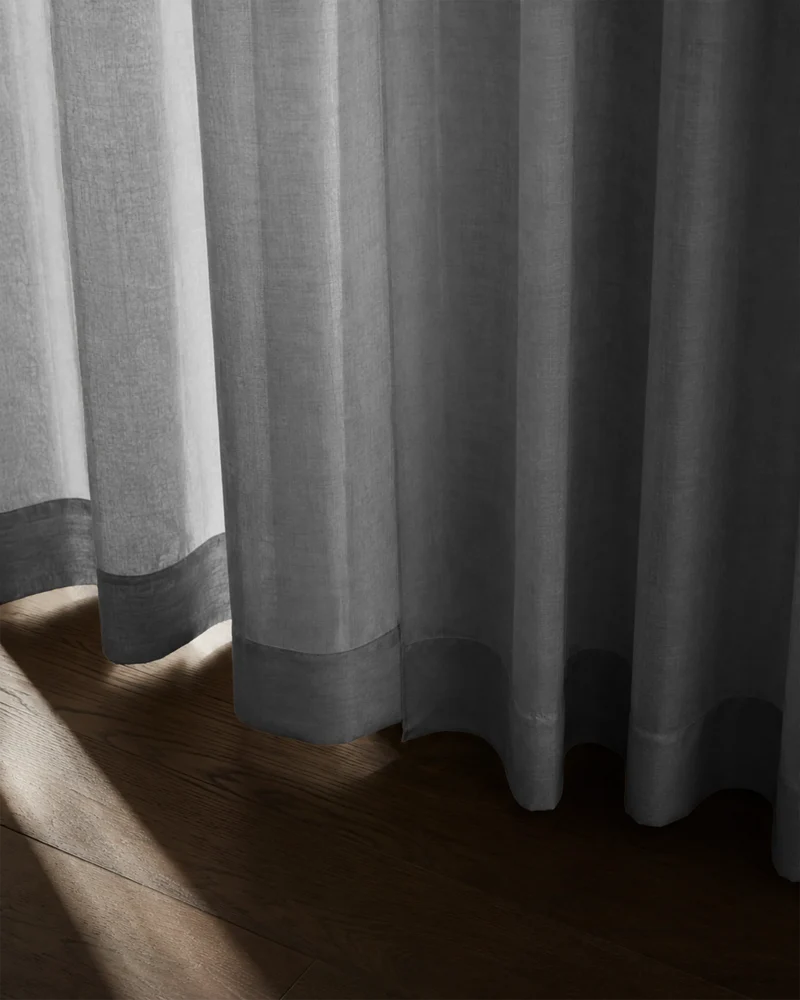 Yarn Sheer Ripple Fold Custom Curtains With Track