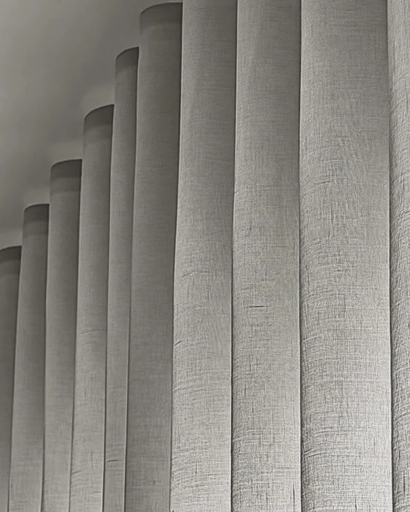 Yarn Sheer Ripple Fold Custom Curtains With Track