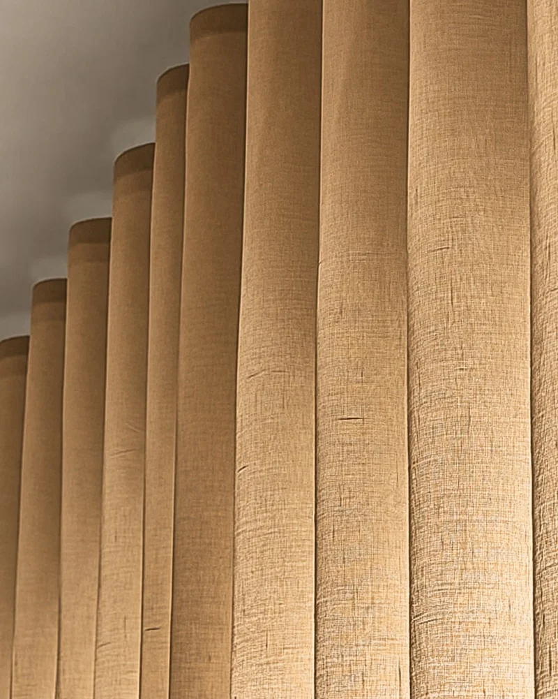 Yarn Sheer Ripple Fold Custom Curtains With Track
