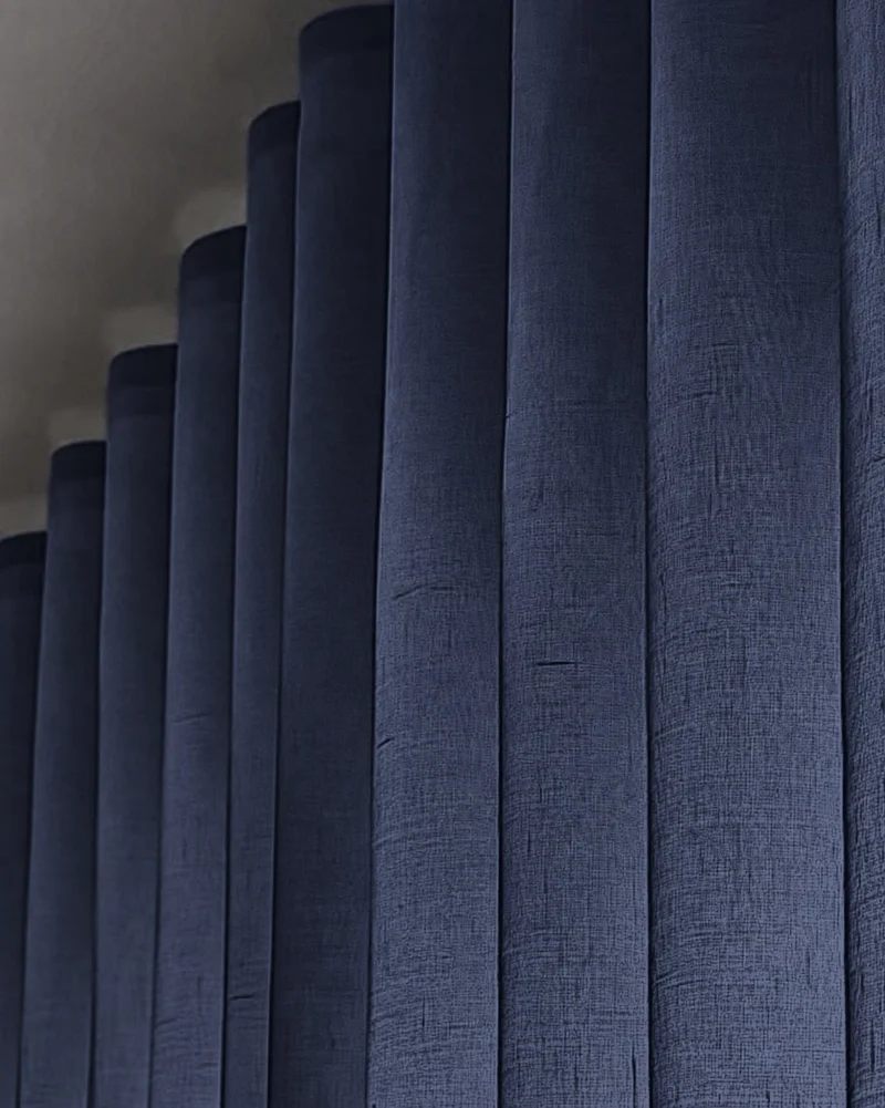 Yarn Sheer Ripple Fold Custom Curtains With Track