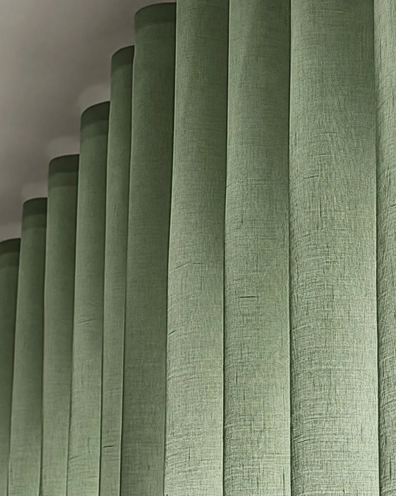Yarn Sheer Ripple Fold Custom Curtains With Track