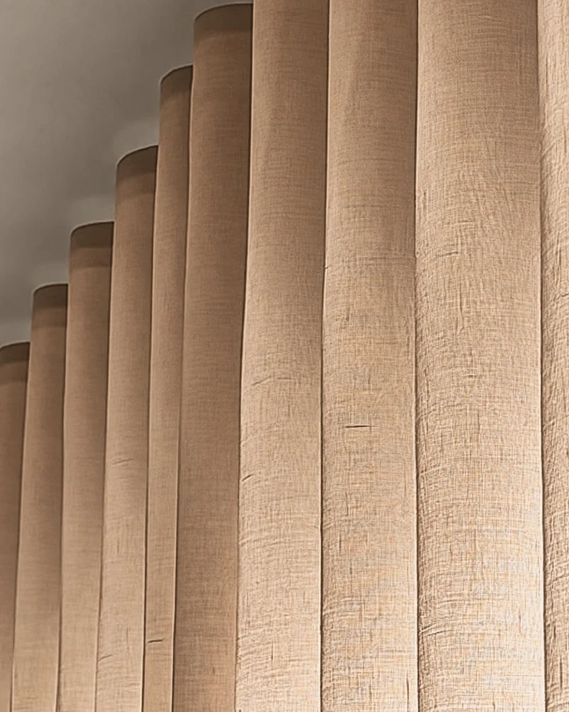 Yarn Sheer Ripple Fold Custom Curtains With Track